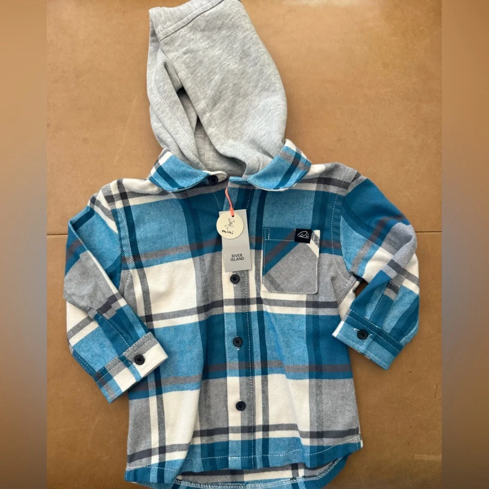 💙$5 FLASH SALE💙 River Island Mini Shacket Hoodie 9-12M NwT